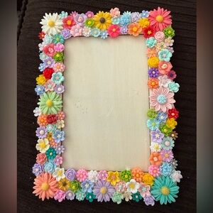 Handmade Multicolor Floral Photo Frame - Decorative Home Accent